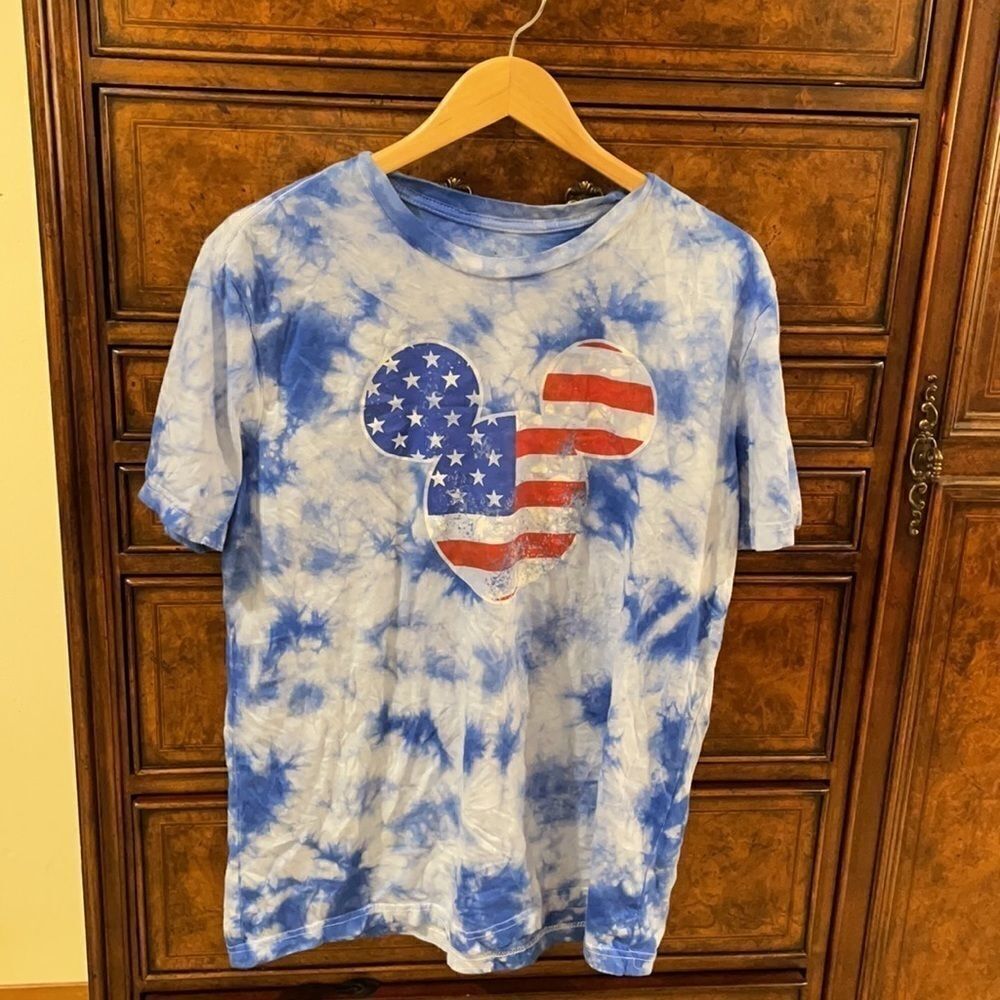 NWOT Disney American Flag Ears Tie Dye Tee shirt - Picture 2 of 11